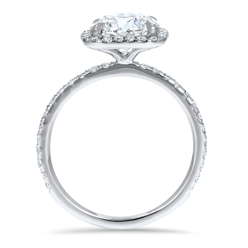 Cushion Halo with Round Brilliant Diamond Engagement Ring