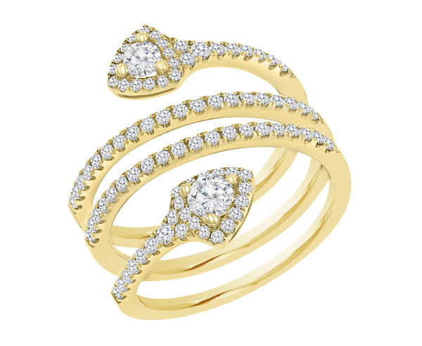 18K White Gold Diamond Wrap Around Ring