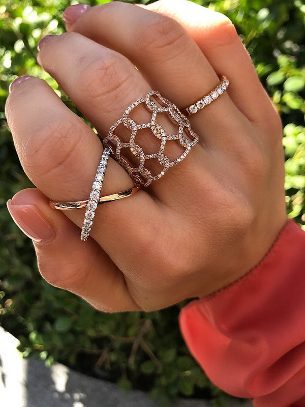 ROSE GOLD DIAMOND LOOP RING 0.89ct.