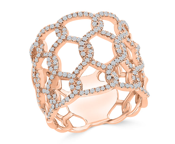 ROSE GOLD DIAMOND LOOP RING 0.89ct.