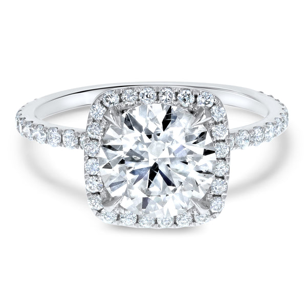 Cushion Halo with Round Brilliant Diamond Engagement Ring