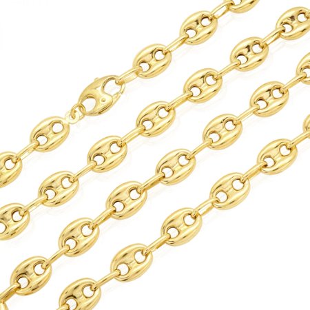 YELLOW GOLD  PUFF GUCCI LINK CHAIN NECKLACE