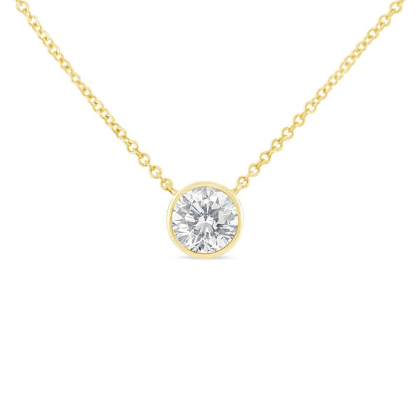 GOLD SOLITAIRE DIAMOND NECKLACE