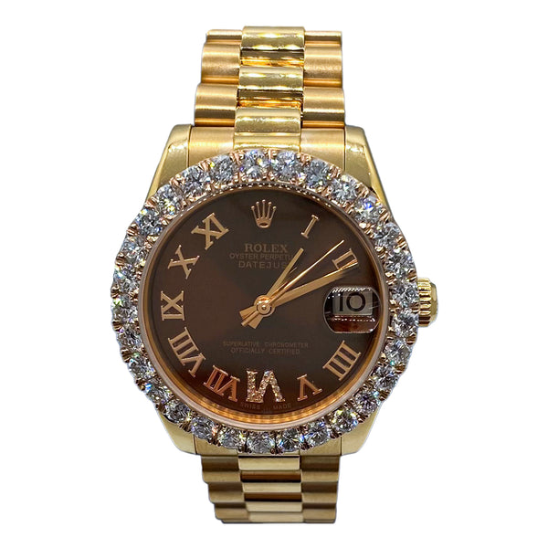 ICED OUT ROLEX PRESIDENT DAY DATE 18K GOLD